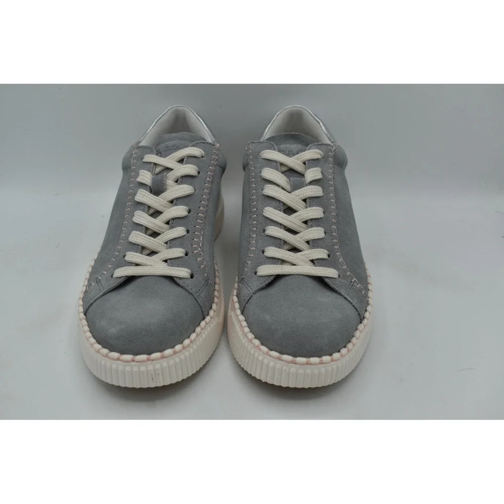 Sofft Frazier Sneakers Womens 7.5 Chambray Grey Silver Whipstitch NWB